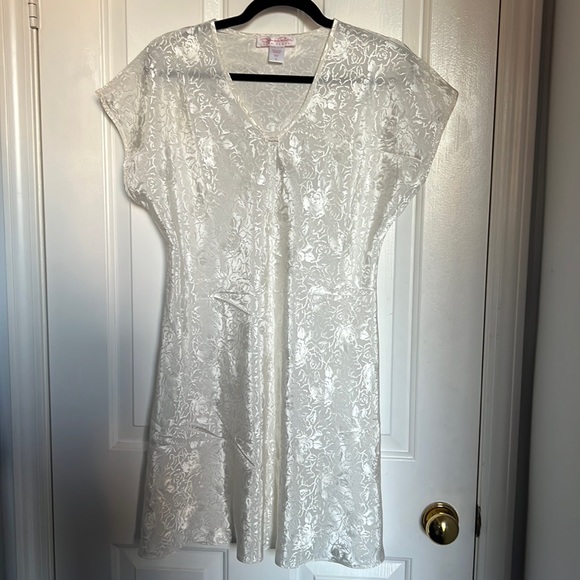 Oscar De La Renta Designer Ivory Lingerie Vintage Floral Night Gown Dress (SM) - Picture 2 of 6